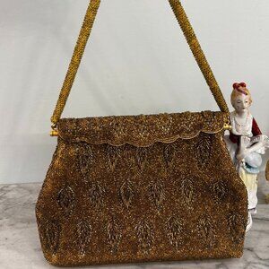 Vintage Gold Beaded Purse Handbag  Stephen Chu